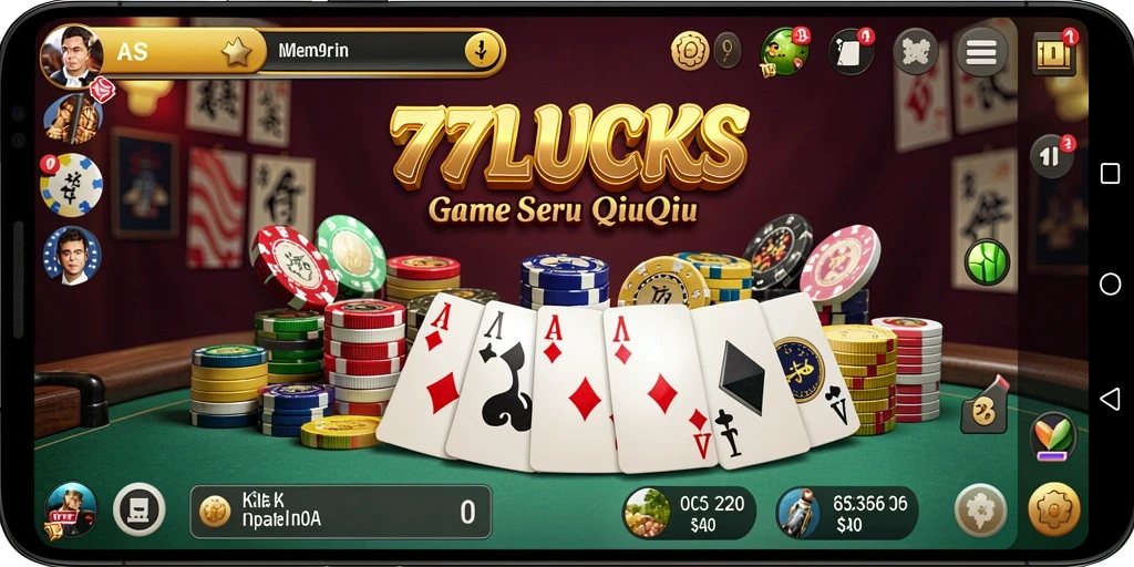 Tampilan gameplay menarik dari 77LUCKS QiuQiu.