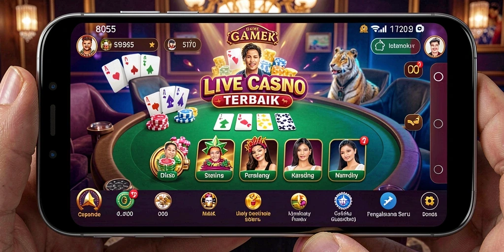 Gameplay Live Casino yang mendebarkan di aplikasi 8055.