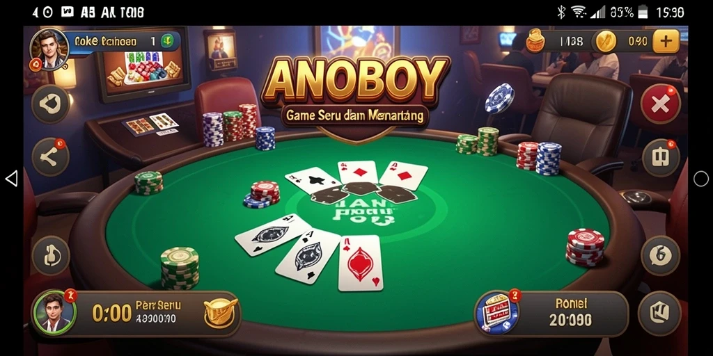 Tampilan menarik dari gameplay ANOBOY yang memikat penggemar Poker.