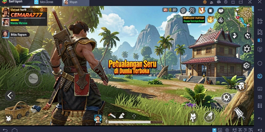 Screenshot gameplay CEMARA777 menampilkan petualangan menarik di dunia terbuka.