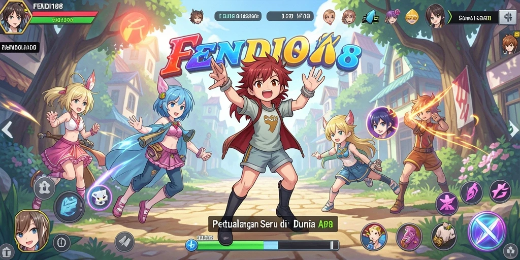 Screenshot permainan FENDI188 menampilkan pertarungan karakter Anime yang seru.