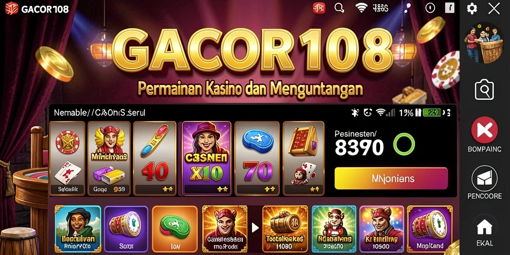 Tampilan gameplay kasino GACOR108 yang menarik dan menghibur.