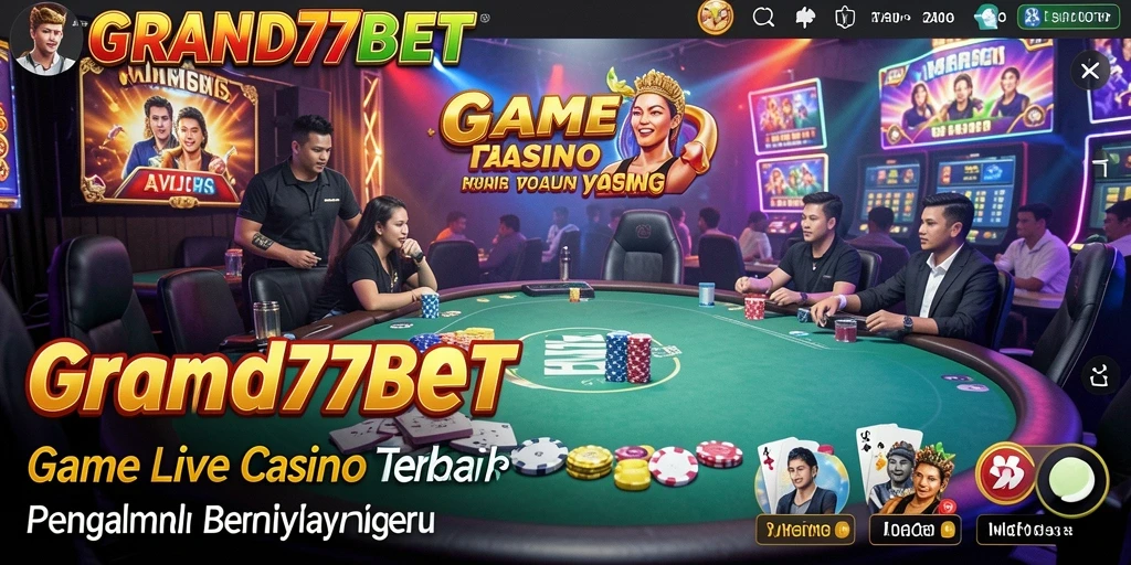 Screenshot gameplay Live Casino GRAND77BET dengan dealer langsung.