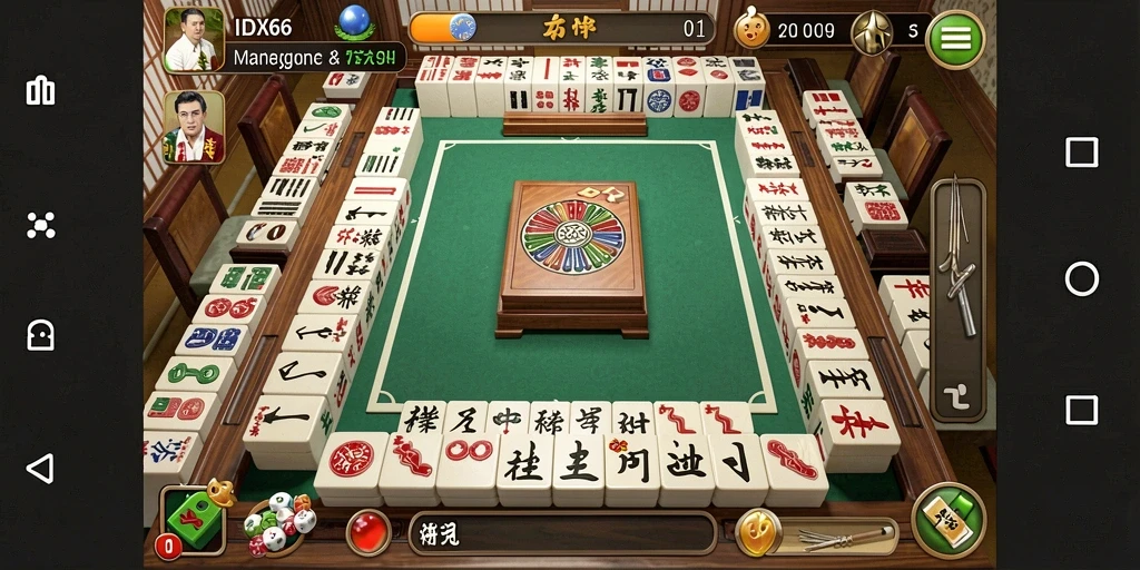 Screenshot gameplay IDX66 menampilkan suasana seru permainan Mahjong.