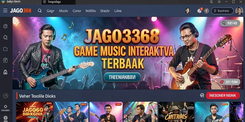 Tampilan permainan interaktif di JAGO368 dengan berbagai alat musik.