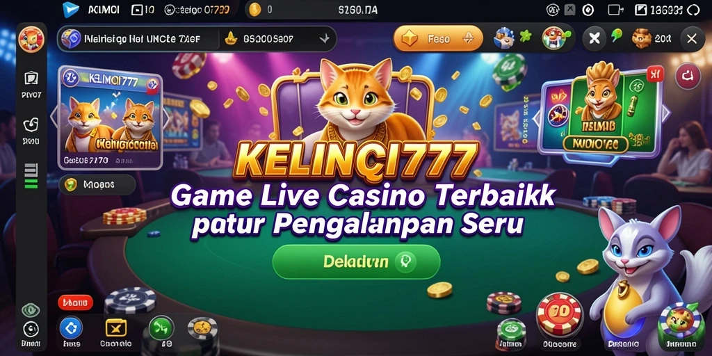 Screenshot gameplay KELINCI777 menampilkan dealer langsung dan suasana kasino yang seru.