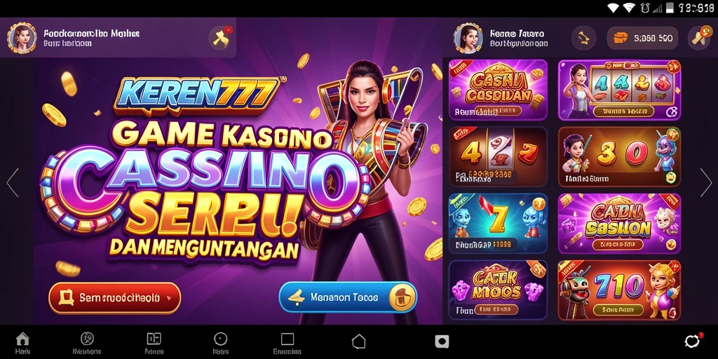 Tampilan gameplay KEREN777 yang mendebarkan di kasino online.