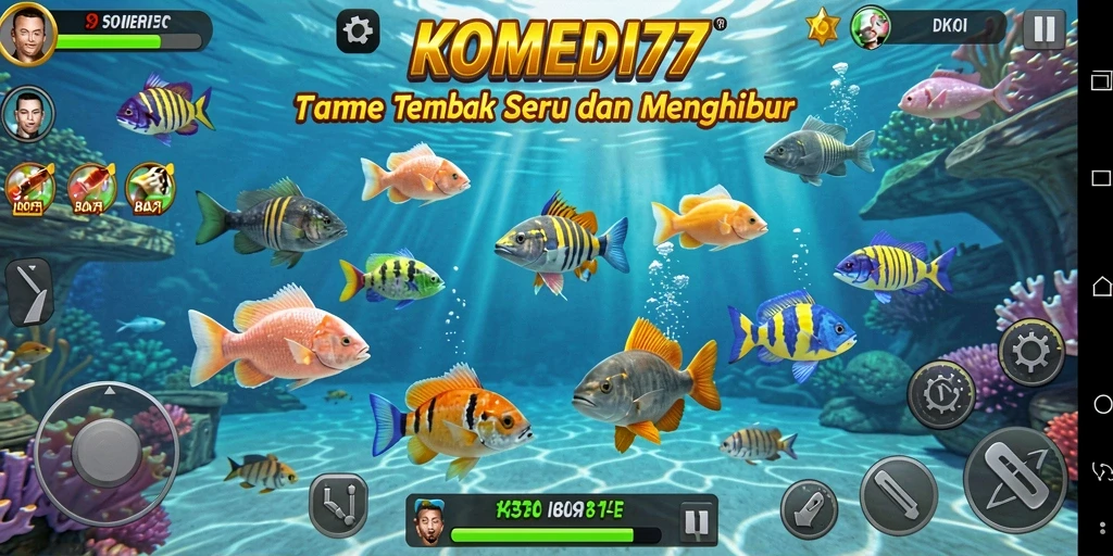 Gameplay seru KOMEDI77 dengan aksi Tembak Ikan.