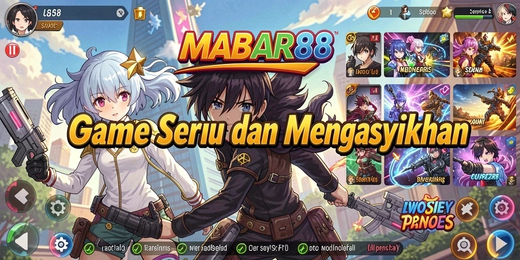 Tampilan screenshot MABAR88 menampilkan pertarungan seru dalam gaya anime.