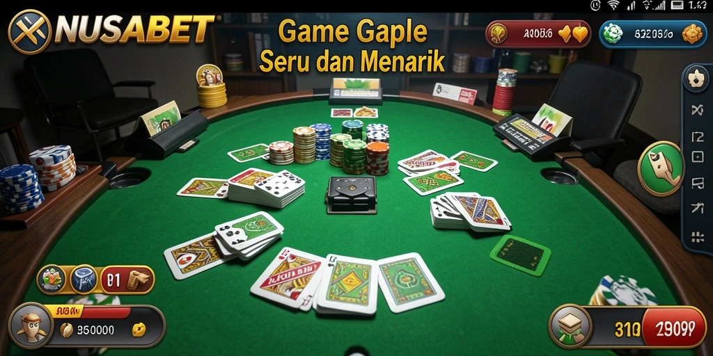 Tampilan screenshot game Gaple NUSABET yang seru dan interaktif.
