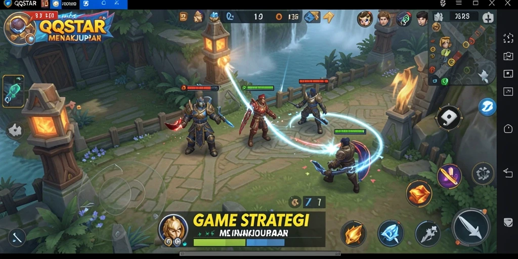 Tampilan gameplay menarik dari QQSTAR dengan strategi SLG yang mendalam.