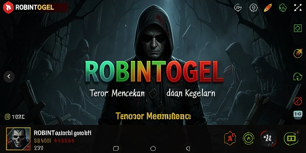 Screenshot menampilkan suasana gelap dan mencekam dari ROBINTOGEL.