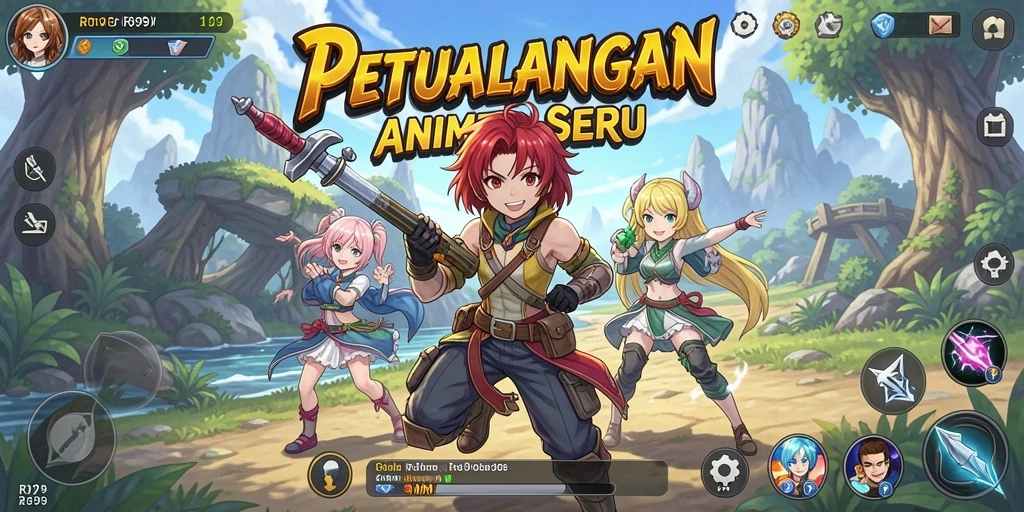 Tampilan gameplay mengesankan dari RR999 dengan karakter anime.