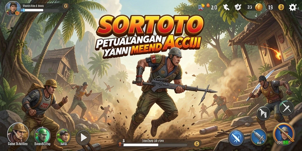 Tampilan gameplay mendebarkan SORTOTO penuh aksi dinamis.