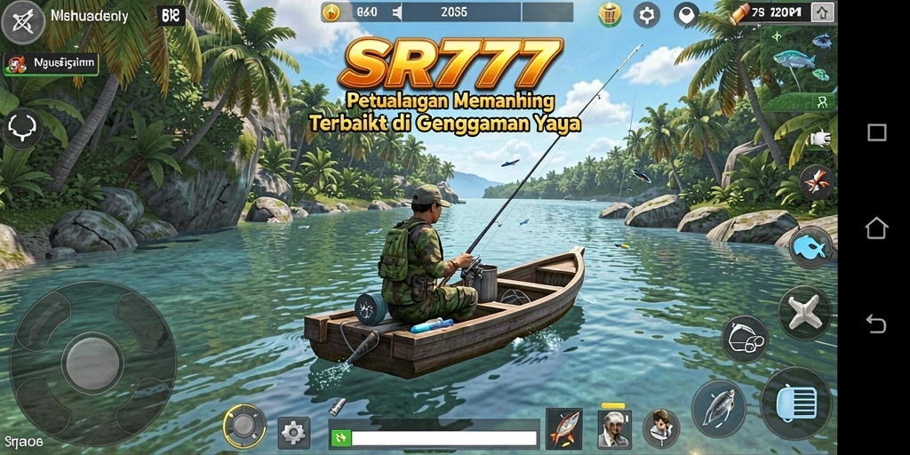 Screenshot gameplay SR777 dengan berbagai lokasi memancing yang menarik.
