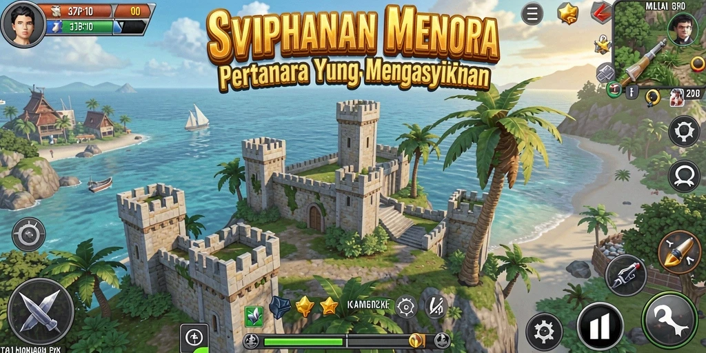 Tangkapan layar gameplay <strong>SVIP10</strong> yang menunjukkan strategi menara pertahanan.