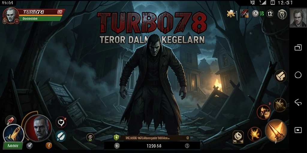 Gameplay menakutkan dalam TURBO78 yang menampilkan suasana menyeramkan.