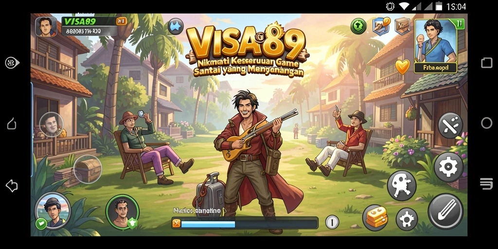 Screenshot utama VISA89 menampilkan gameplay seru dan penuh warna.
