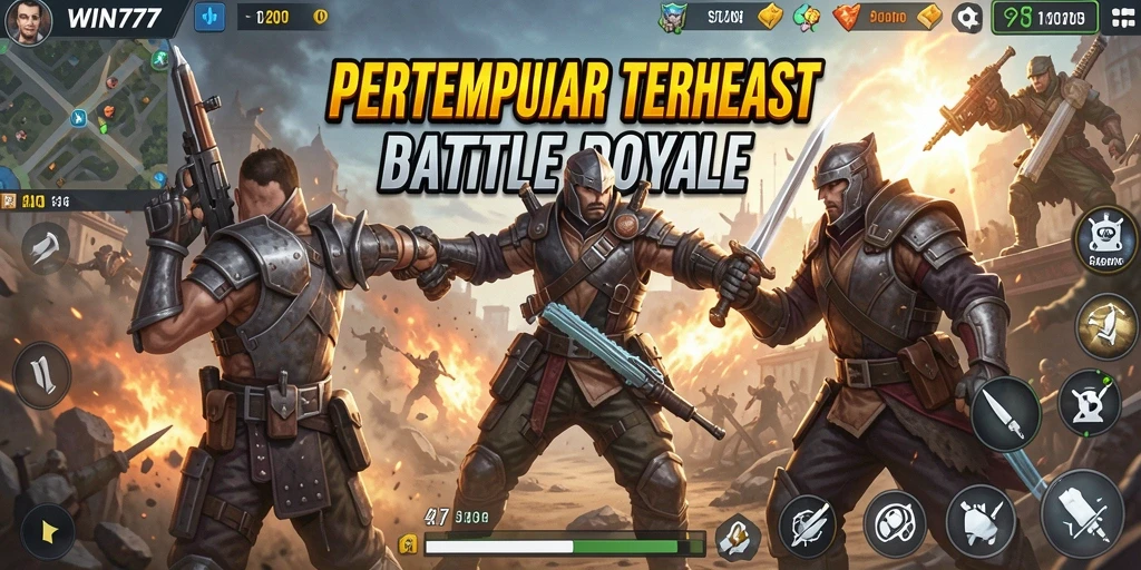 Tampilan gameplay WIN777 yang mendebarkan dalam pertempuran Battle Royale.